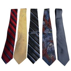 Mens Silk Neck Tie Bundle Stafford Tommy Hilfiger Club Room Jones NY